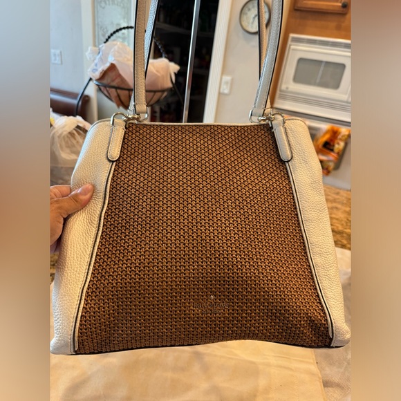 🇺🇸🇺🇸🇺🇸Kate Spade New York Jackson Straw Medium Triple Compartment  Shoulder - Picture 3 of 10